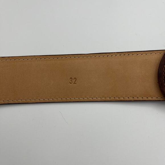 JRC & Sons Men's Brown Bovine Leather Belt Silver Tone Buckle Size 32 - Picture 8 of 10